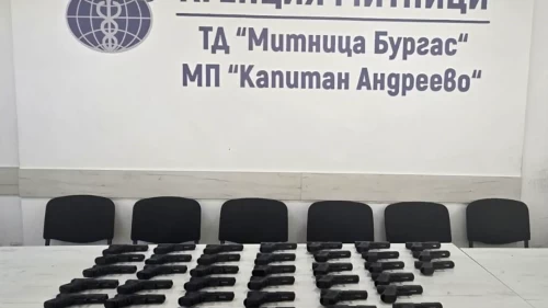 Bulgaristan sınırında tırdan 45 kaçak tabanca çıktı