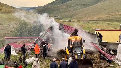 Ardahan’da ahır ve depoyu alevler sardı