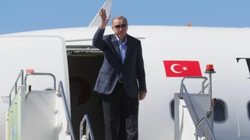 Cumhurbaşkanı Erdoğan Şanghay  için Bişkek yolcusu