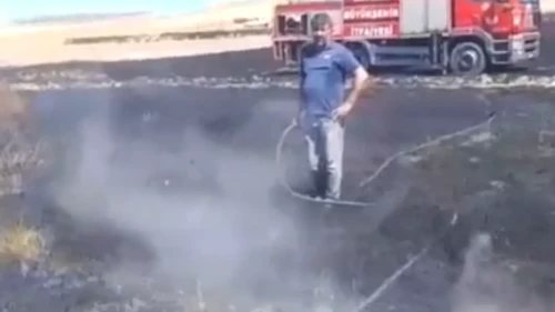 Kayseri’de anız yangını