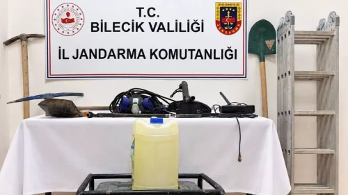Bilecik’te kaçak define arayan 2 kişi suçüstü yakalandı