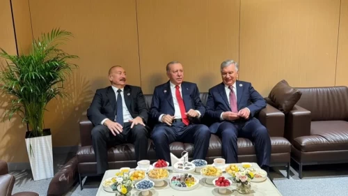 Cumhurbaşkanı Erdoğan, Aliyev ve Mirziyoyev aynı karede!