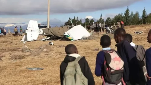 Kenya'da eğitim uçağı düştü