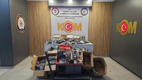 Samsun’da kaçak sigara üretilen eve operasyon