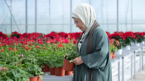 Emine Erdoğan, Milli Botanik Bahçesi’nde hasat yaptı