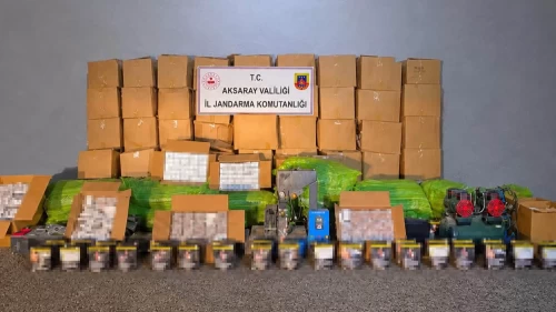 Aksaray’da kaçak sigara imalathanesine baskın