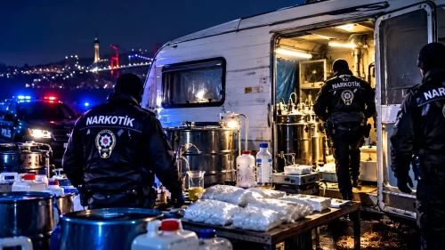 Karavanda uyuşturucu üretimine narkotik engeli