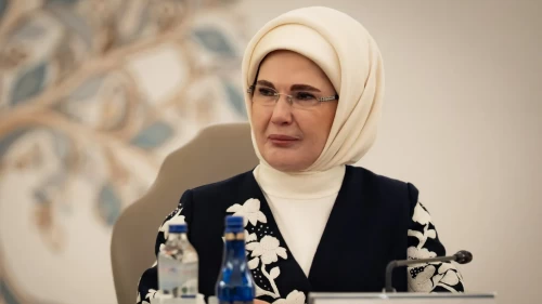 Emine Erdoğan lider eşleriyle Çankaya Köşkü'nde buluştu