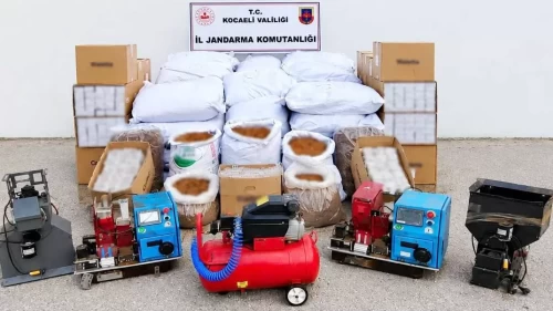 Kocaeli Körfez’de kaçakçılık operasyonu: Milyonlarca liralık tütün ve makaron ele geçirildi