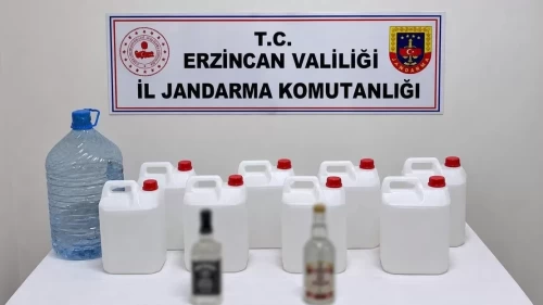 Erzincan’da sahte içki operasyonu: 55 litre ele geçirildi