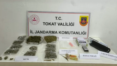 Tokat’ta 1 kilo 780 gram skunk ele geçirildi