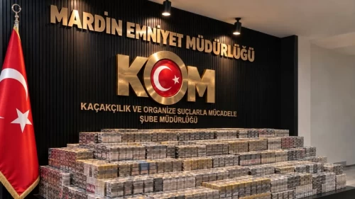 Midyat’ta durdurulan araçlardan binlerce paket kaçak sigara çıktı