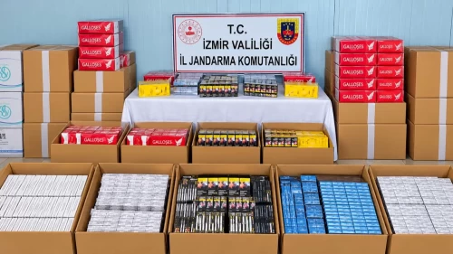 İzmir Torbalı’da 27 bin paket kaçak sigara ele geçirildi