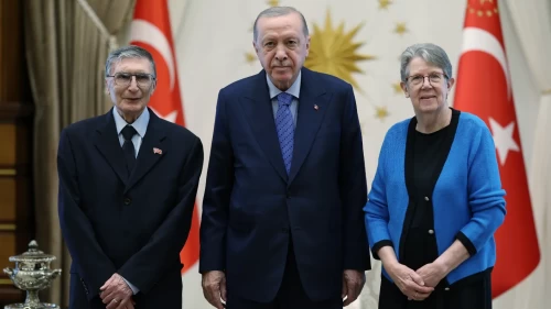 Cumhurbaşkanı Erdoğan, Nobel ödüllü bilim insanı Aziz Sancar’ı kabul etti