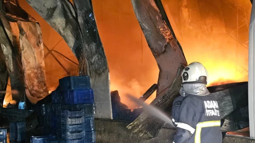 Adana sebze halinde korkutan yangın