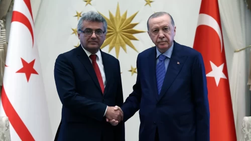 Cumhurbaşkanı Erdoğan, KKTC Cumhurbaşkanı Erhürman ile görüştü