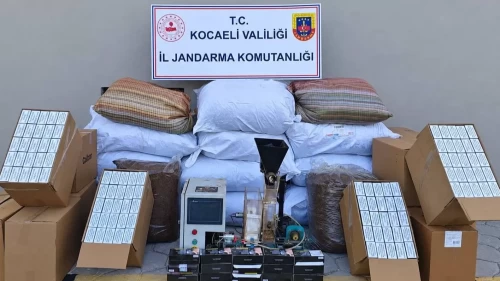 Kocaeli Başiskele’de 1 milyon liralık kaçak tütün ve makaron ele geçirildi