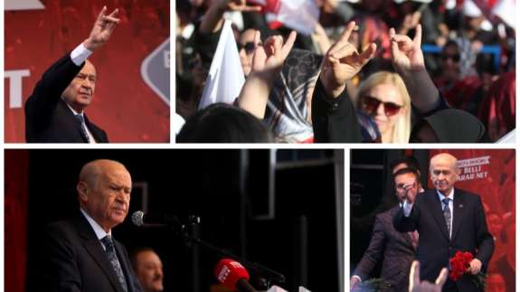 Erzurum tarih yazdı! İşte MHP Lideri Devlet Bahçeli'nin mitinginden kareler...