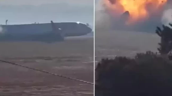 181 kişi taşıyan uçağın kaza anı kamerada! Görüntüler korkunç