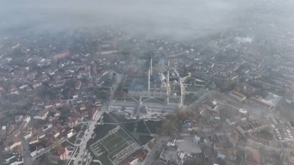 Tarihi yapı havadan böyle görüntülendi