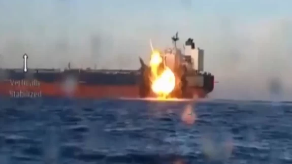 Karadeniz'deki geminin vurulma anı ortaya çıktı!