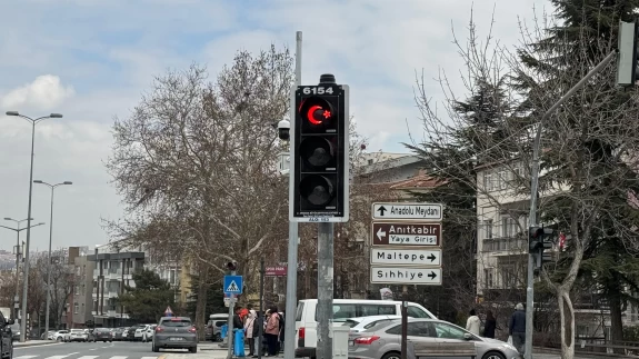 Anıtkabir çevresinde "ay-yıldızlı" trafik ışıkları yanıyor