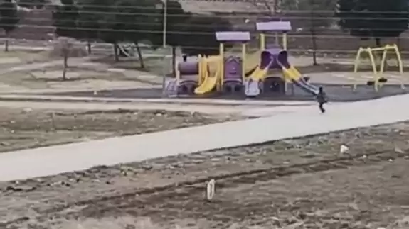 Okul yolunda korku dolu anlar! Parka sığınarak kurtuldu