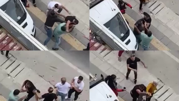 Trafikte yumruklar havada uçuştu: O anlar kameralarda