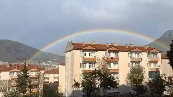 Amasya’da yağmur sonrası ‘gökkuşağı’