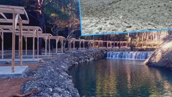 Yedigöze Şelaleleri kurudu, geriye "Suya girmek tehlikeli ve yasaktır" tabelası kaldı