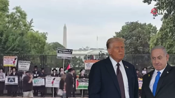 Netanyahu, Beyaz Saray önünde protesto edildi