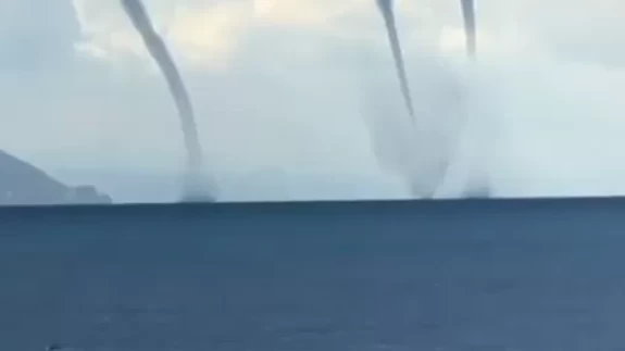 Giresun’da denizde 3 ayrı noktada hortum oluştu