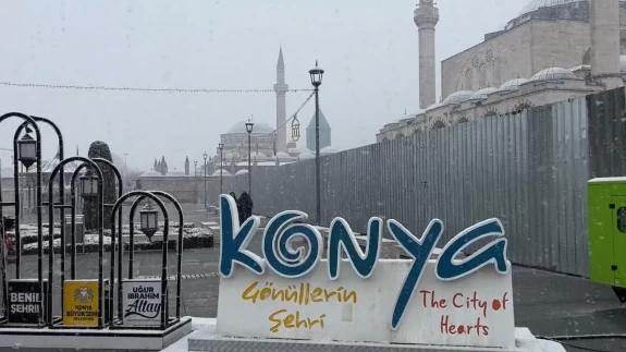 Kent merkezi kısa sürede beyaza büründü