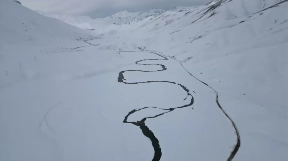 Kışın buz pistine dönüşen Yeşilöz Faraşin Yaylası'nda görsel şölen