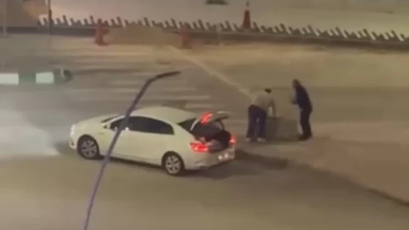 Karabük'te kaldırım taşları böyle çalmışlardı! 2 şüpheli yakalandı