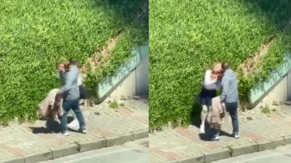 Maltepe’de sokak ortasında kadına yumruklu dehşet! Yardım etmek isteyenlere de saldırdı