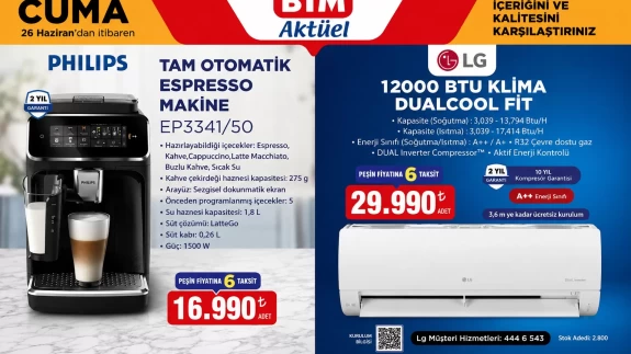 26 Haziran BİM aktüel ürünler burada! Yarın tam otomatik espresso makinesi geliyor...