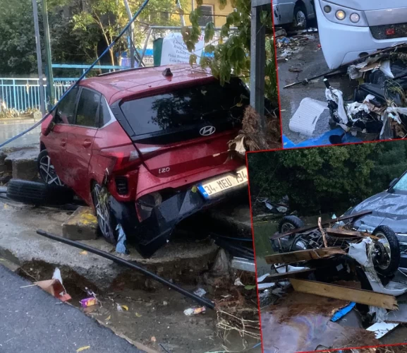 İstanbul'da selin vurduğu Ayazağa'da korkutan manzara!