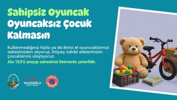 Tokat Belediyesi’nden anlamlı sosyal sorumluluk projesi! Sahipsiz oyuncak, oyuncaksız çocuk kalmasın