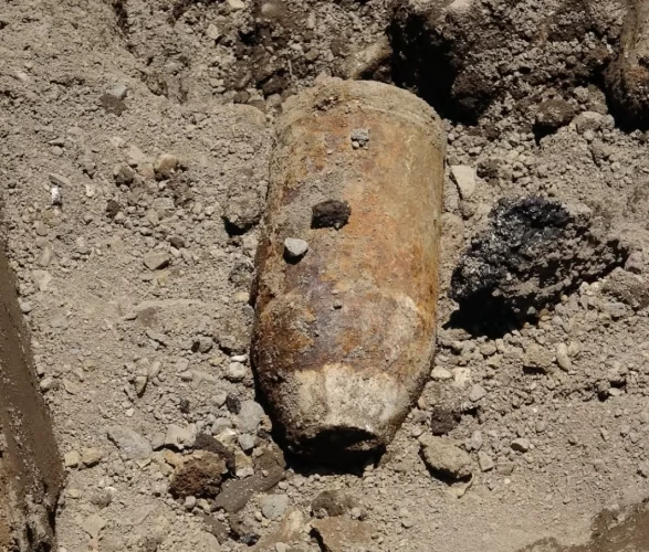 Erzurum'daki kazıda mühimmat ve tarihi kalıntılar bulundu