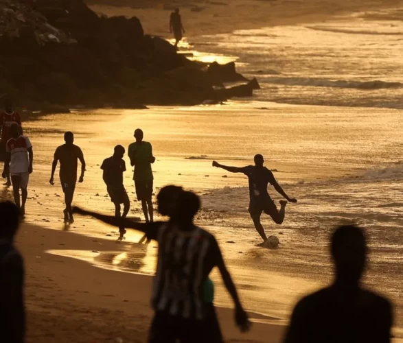 Senegal'de Dünya Kupası heyecanı sahillere taştı