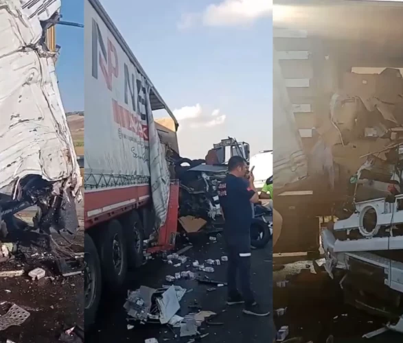 İki tır çarpıştı, 1 ağır yaralı