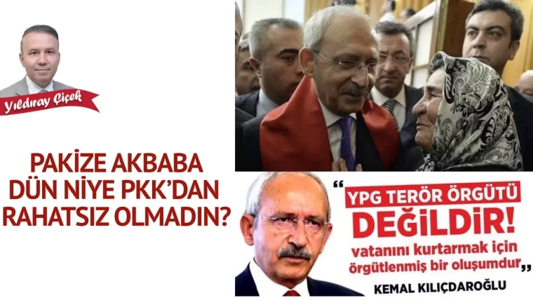 Pakize Akbaba dün niye PKK’dan rahatsız olmadın?