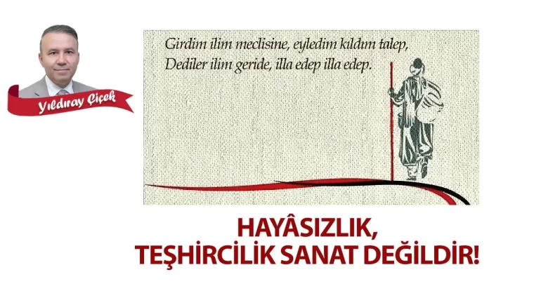 Hayâsızlık, teşhircilik sanat değildir!