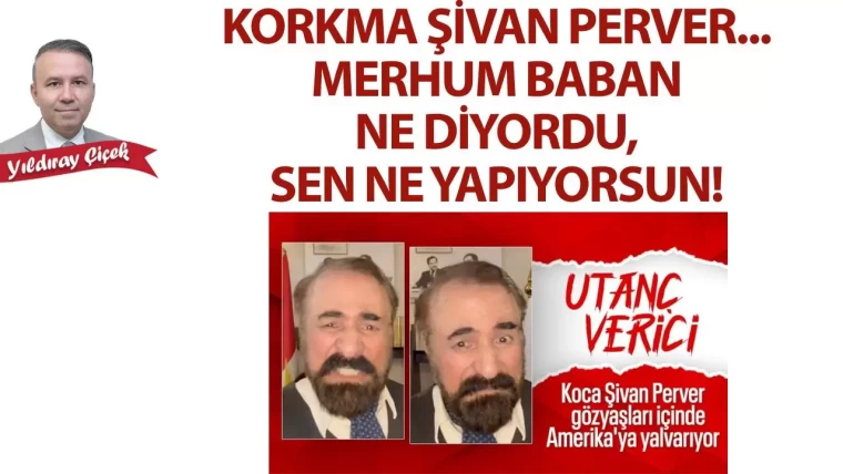 Korkma Şivan Perver... Merhum baban ne diyordu, sen ne yapıyorsun!