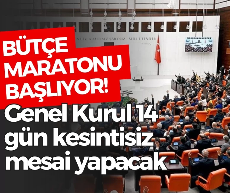 Bütçe maratonu başlıyor: Genel Kurul 14 gün kesintisiz mesai yapacak