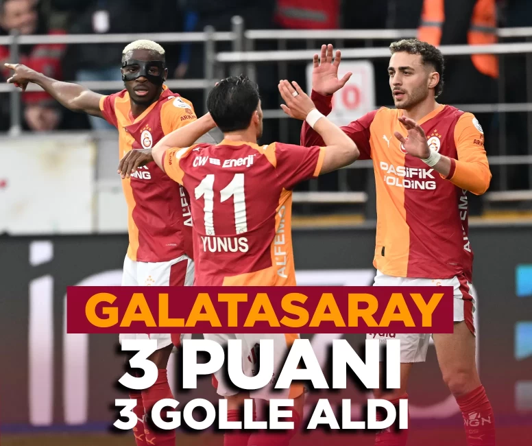 Galatasaray, Rize'de 3 puanı üç golle aldı