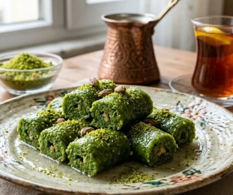 Fıstıklı pudingli ve ıspanaklı 'Yeşilim tatlısı'!