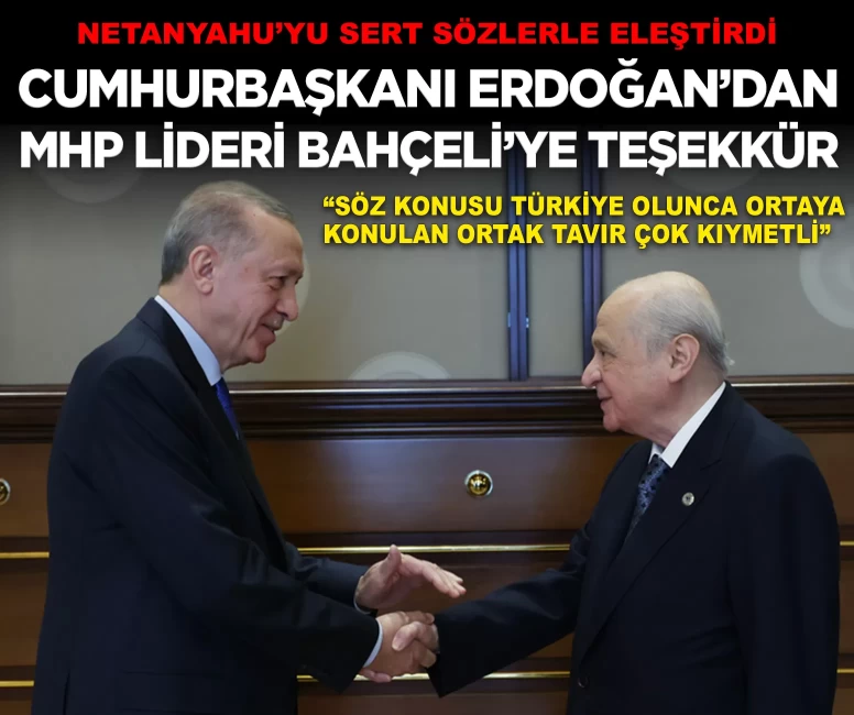 Cumhurbaşkanı Erdoğan'dan MHP Lideri Bahçeli'ye teşekkür
