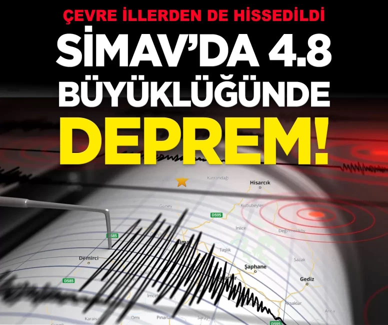 AFAD duyurdu: Kütahya Simav'da 4.8 büyüklüğünde deprem!